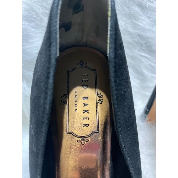Ted Baker Womens Black Suede Pointed Toe Heels With Bow Detail size 38 - Picture 3 of 6